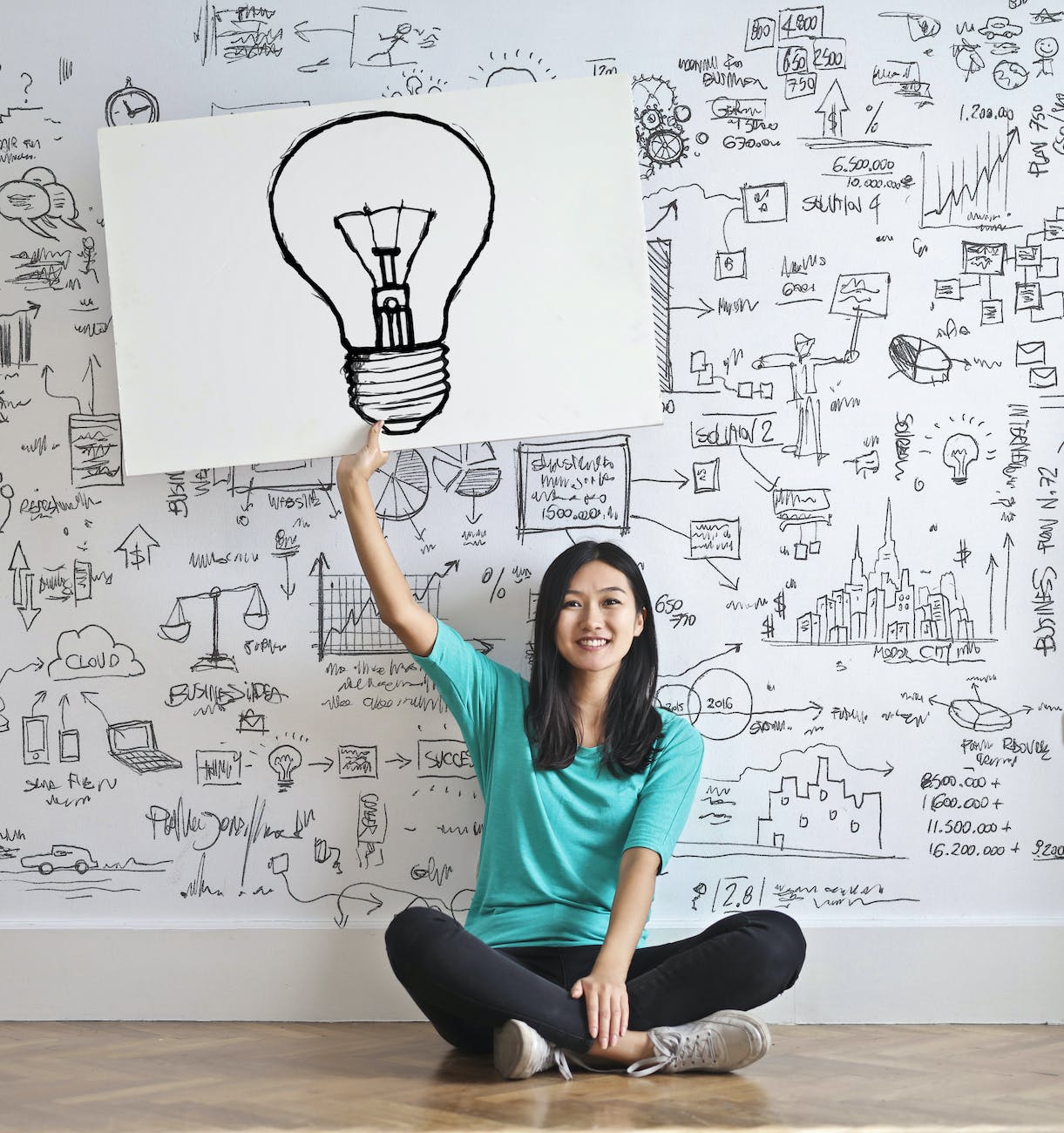 pexels-photo-3758105 - The Paris Post woman draw a light bulb in white board | Article Writing Process in-Short