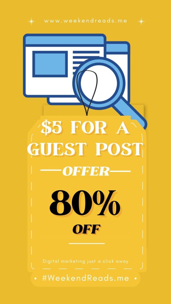 Get your guest post at just  in #WeekendReads.me