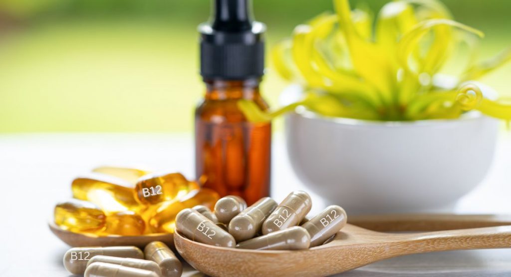 Vitamin B12, vital for DNA, red blood cells, and nerves, is mainly in meat, fish, dairy. Vegans can use supplements or fortified foods.