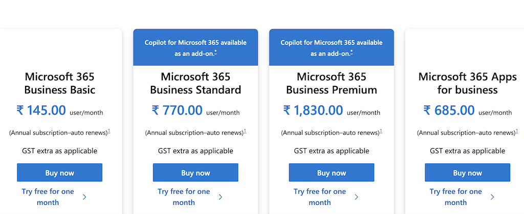 Microsoft_365_Pricing - The Paris Post Microsoft 365 offers various plans for businesses, starting at per user per month for the Basic plan. The Business Standard plan, which includes desktop versions of Office applications, is priced at .50 per user per month. Microsoft 365 also offers Enterprise plans with advanced security and compliance features, starting at per user per month. (Google Workspace vs Microsoft 365)